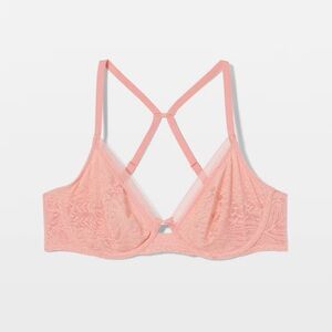 Soma Unlined Perfect coverage Lace Bra in Coral